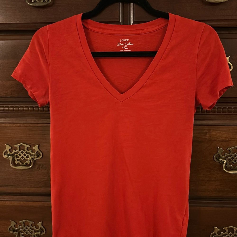 Jcrew slub cotton tee. Short sleeve red  size XS